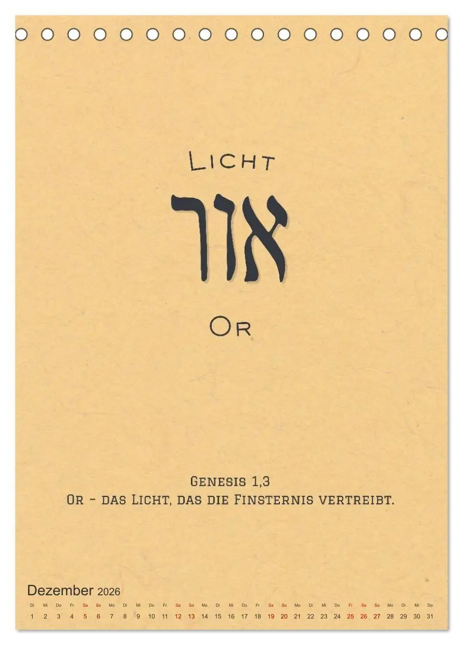 Bild: 9783516706444 | Hebräische Lettern - Worte voller Licht und Weisheit (Tischkalender...