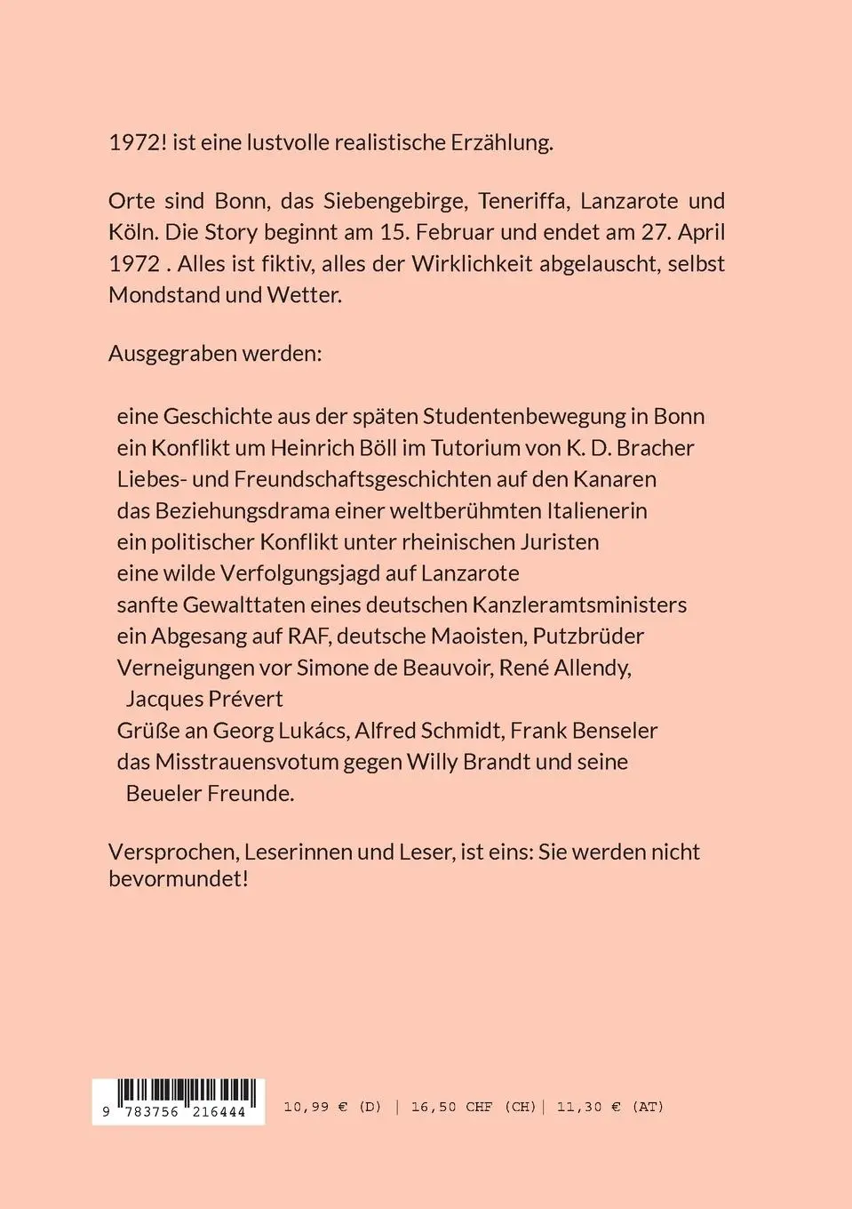 Rückseite: 9783756216444 | 1972! | Ein kanarischer Gesang | Andrea Morgari | Taschenbuch | 288 S.