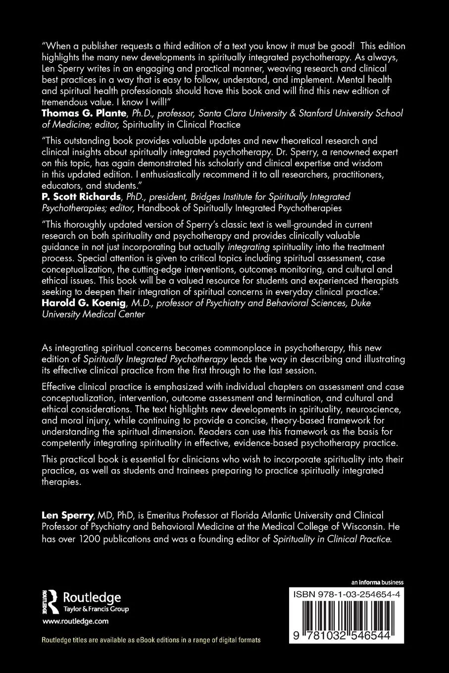 Rückseite: 9781032546544 | Spiritually Integrated Psychotherapy | Len Sperry | Taschenbuch | 2025