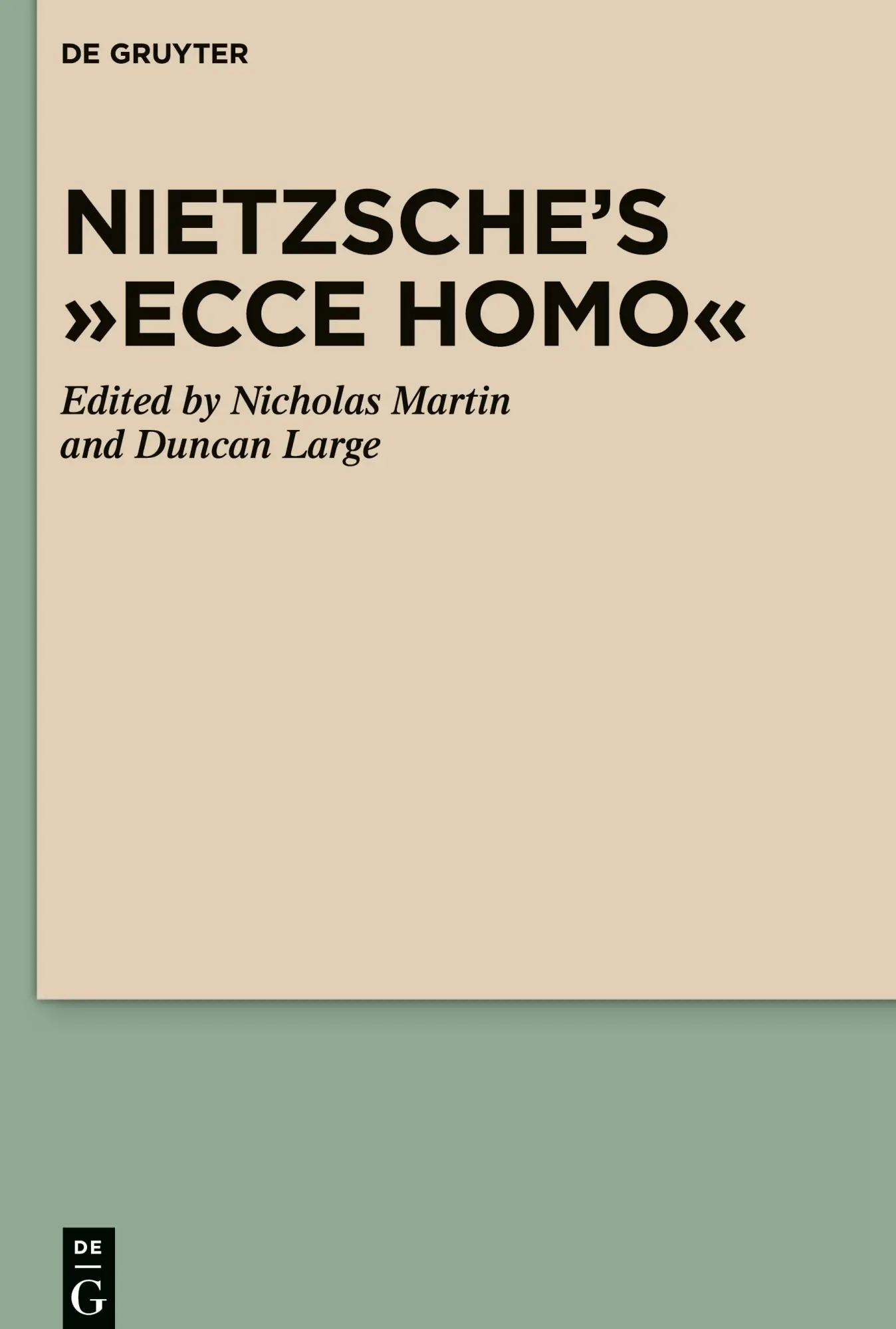 Cover: 9783110246544 | Nietzsche's "Ecce Homo" | Nicholas Martin (u. a.) | Buch | XII | 2024