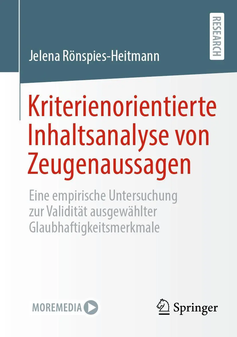 Cover: 9783658366544 | Kriterienorientierte Inhaltsanalyse von Zeugenaussagen | Taschenbuch