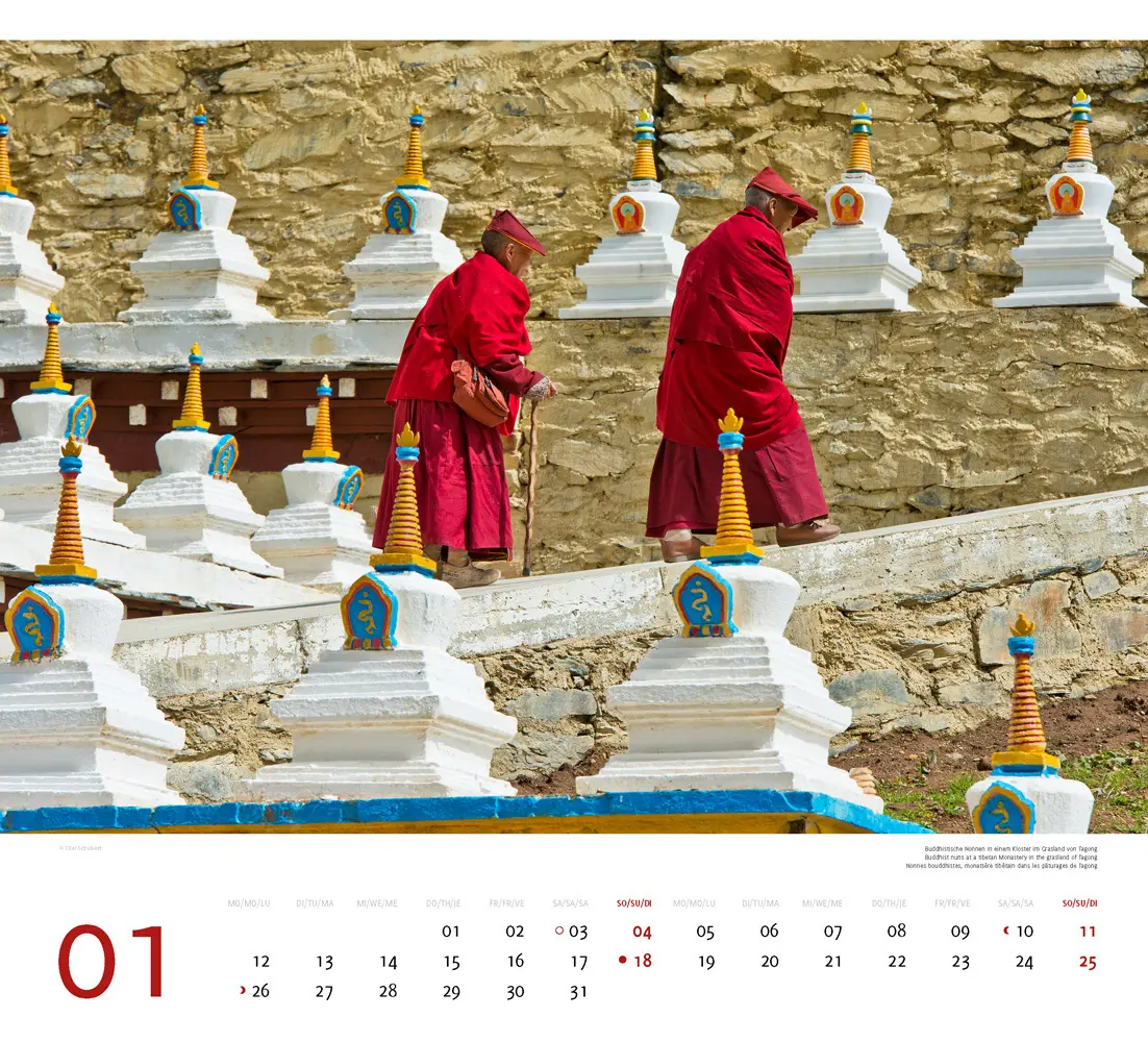 Bild: 9783938916544 | Tibet 2026 | Premium-Wandkalender Großformat 48,5 x 44cm | Schubert
