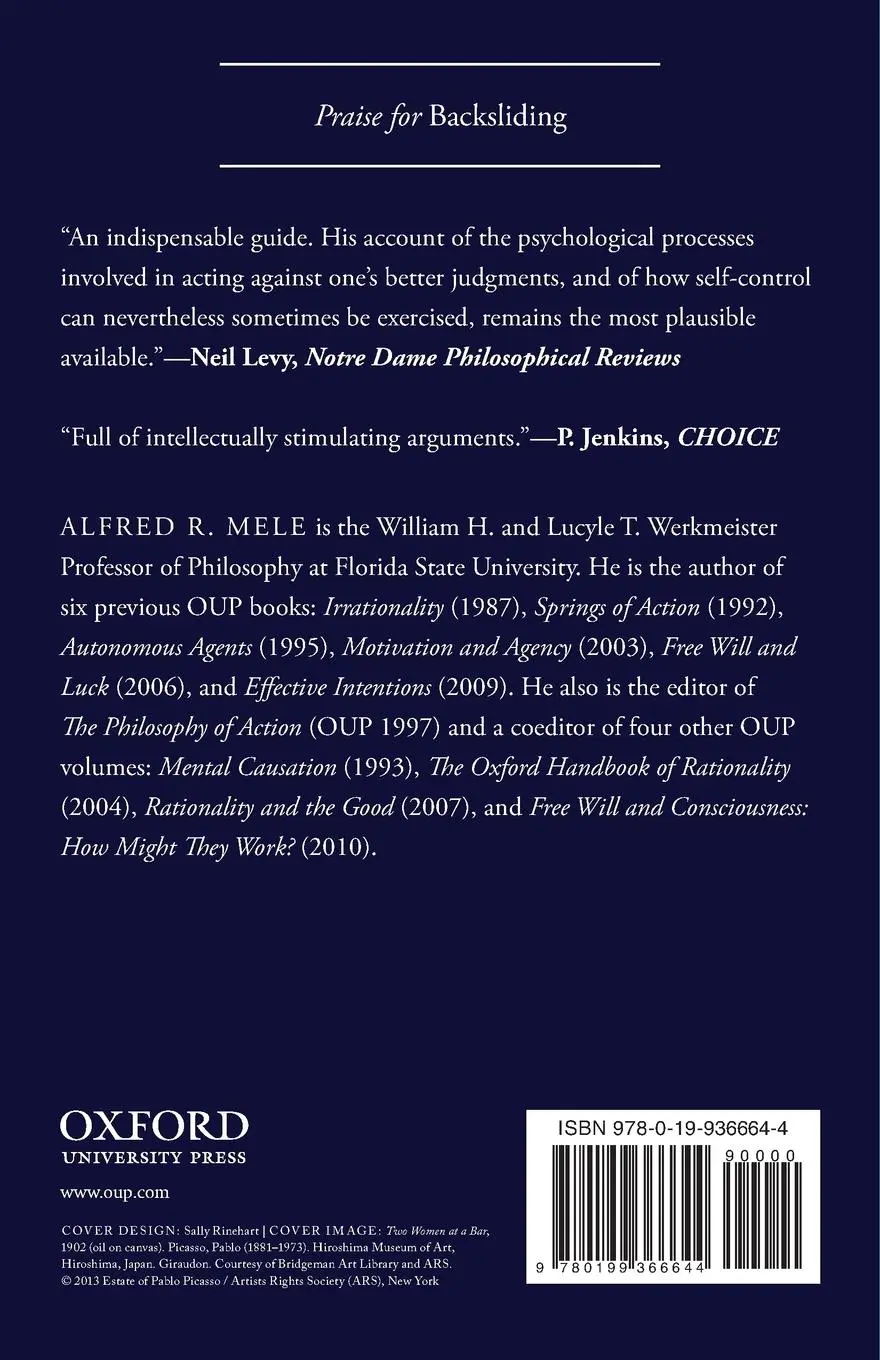 Rückseite: 9780199366644 | Backsliding | Understanding Weakness of Will | Alfred R. Mele | Buch