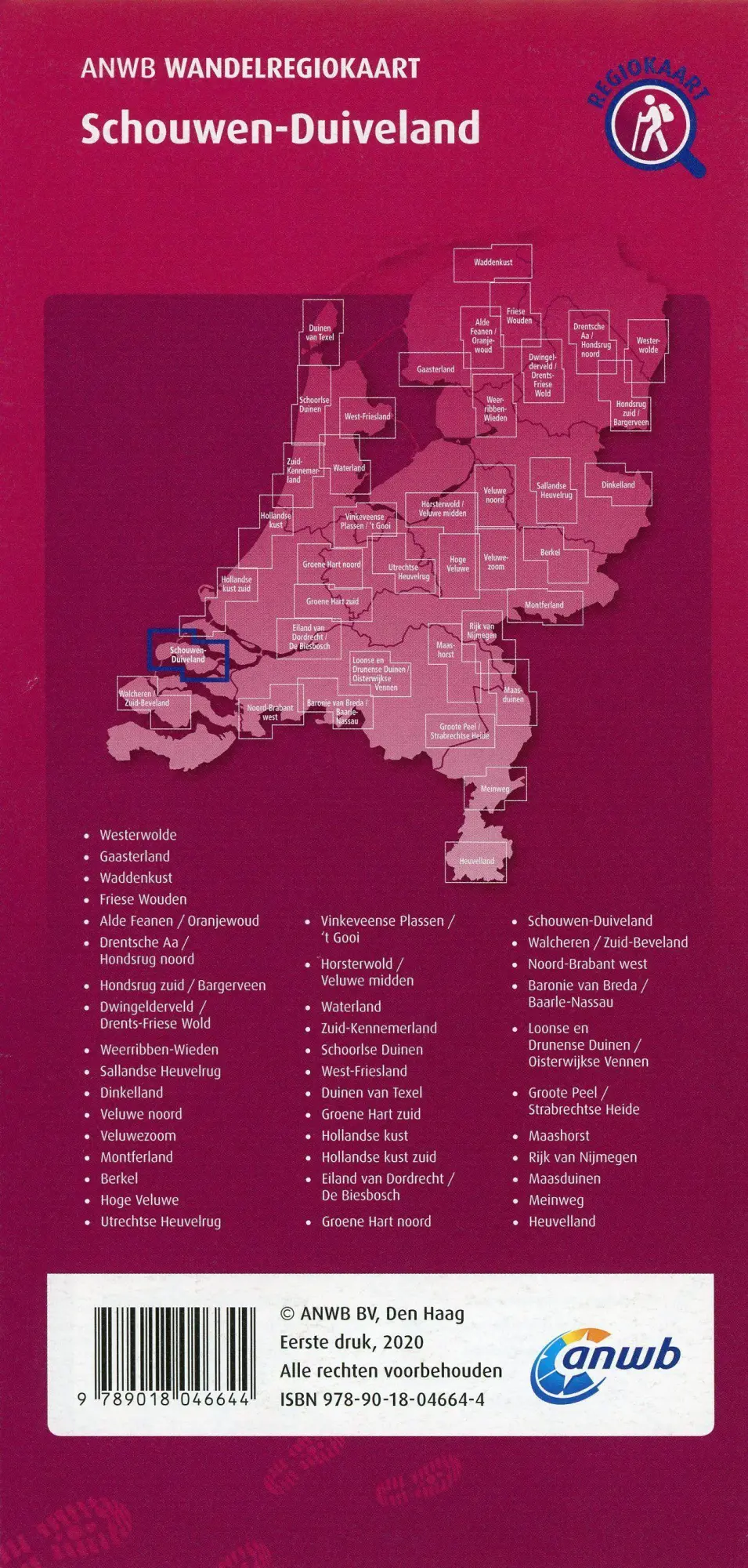 Bild: 9789018046644 | Schouwen-Duiveland (Burgh Haamstede) 1:33 000 | Wandelregiokaart