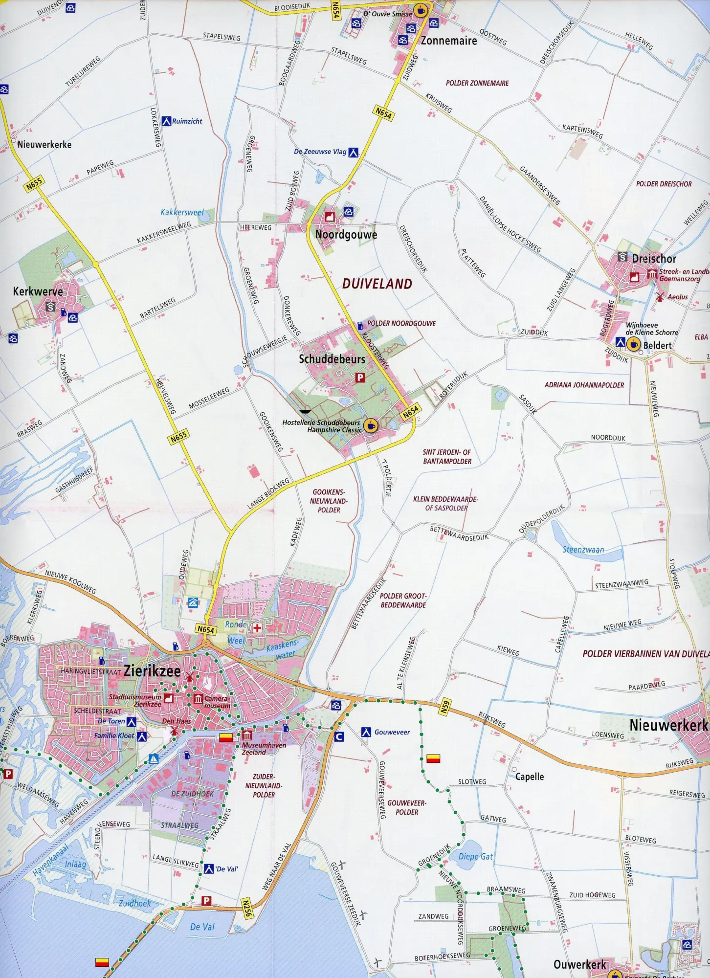Bild: 9789018046644 | Schouwen-Duiveland (Burgh Haamstede) 1:33 000 | Wandelregiokaart