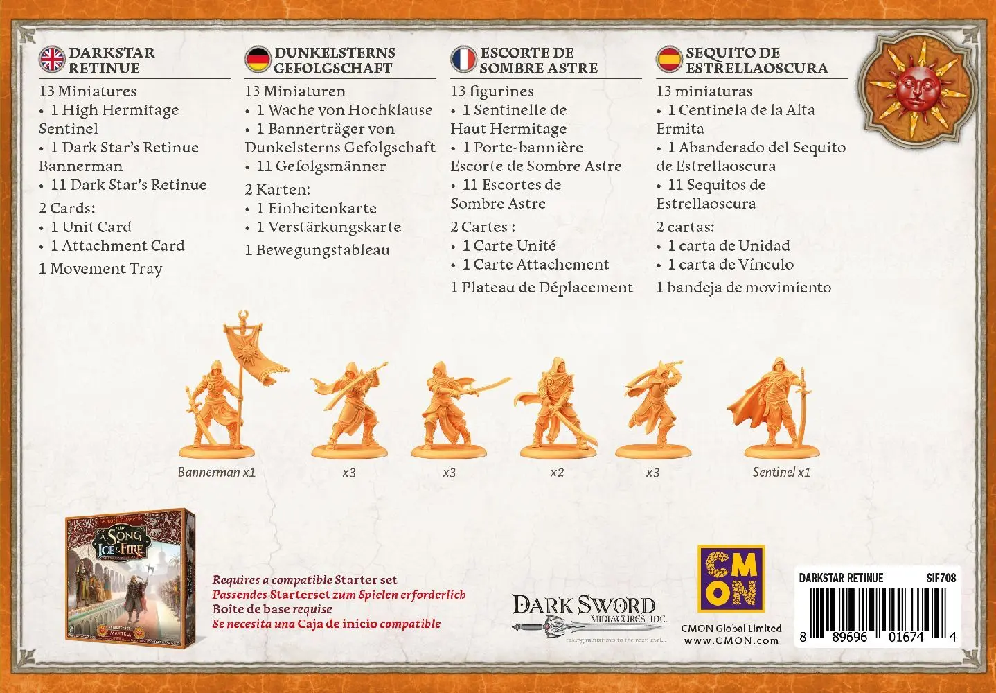 Bild: 889696016744 | A Song of Ice &amp; Fire Darkstar Retinue | Dunkelsterns Gefolgschaft