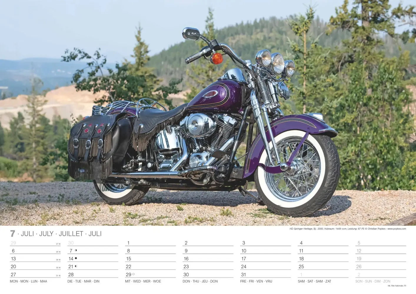 Bild: 4069095006744 | N Neumann - Harleys 2026 - Wandkalender A3 (42x30 cm) mit 12...