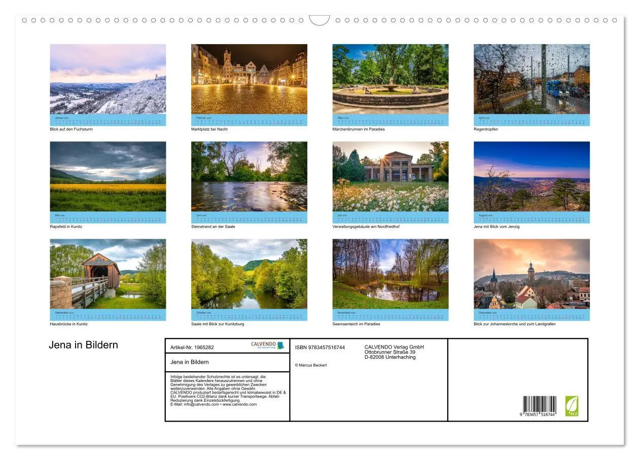 Bild: 9783457516744 | Jena in Bildern (Wandkalender 2026 DIN A2 quer), CALVENDO...