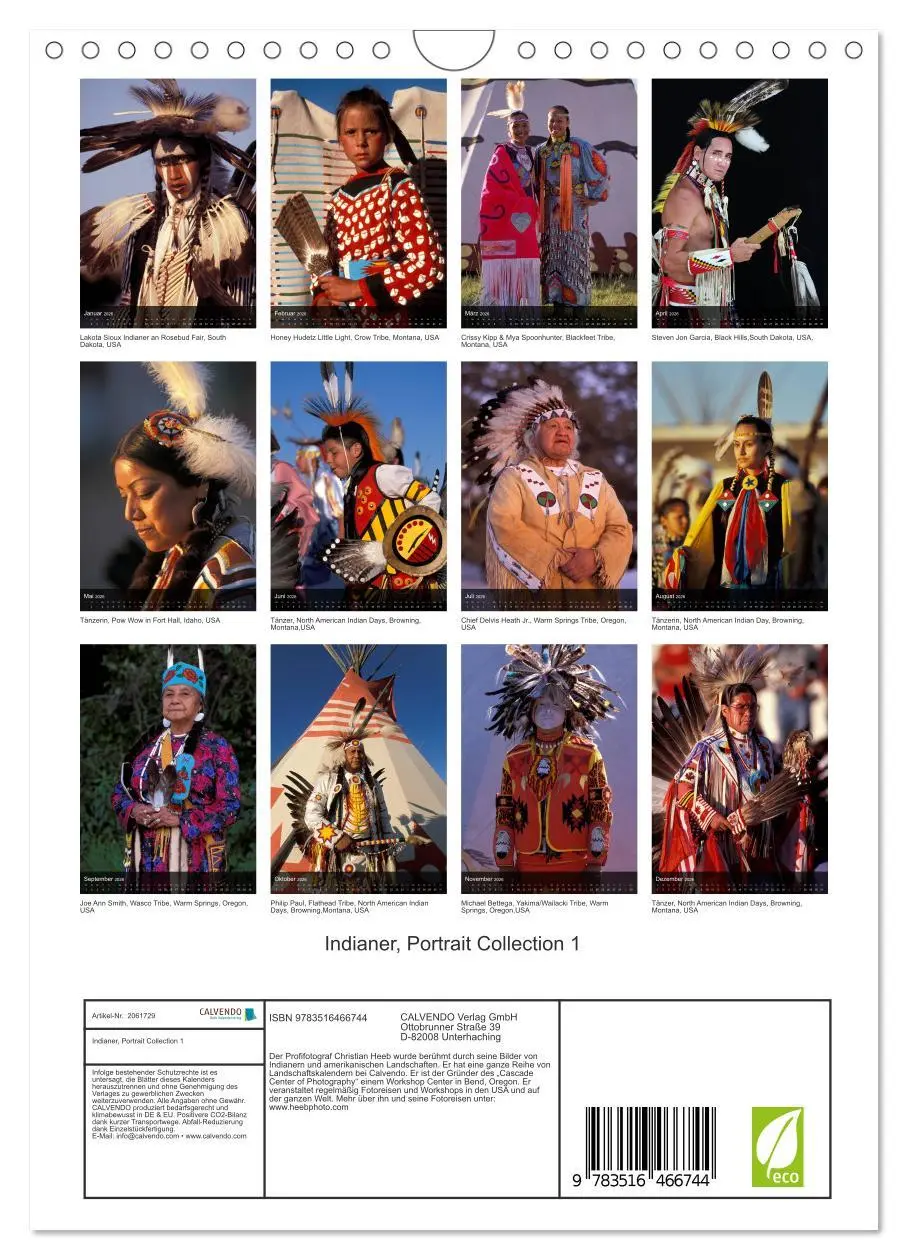 Bild: 9783516466744 | Indianer, Portrait Collection 1 (Wandkalender 2026 DIN A4 hoch),...