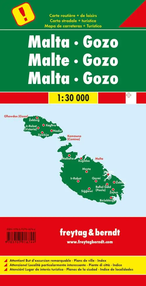 Rückseite: 9783707916744 | Malta - Gozo, Autokarte 1:30.000 | (Land-)Karte | Karte/Landkarte