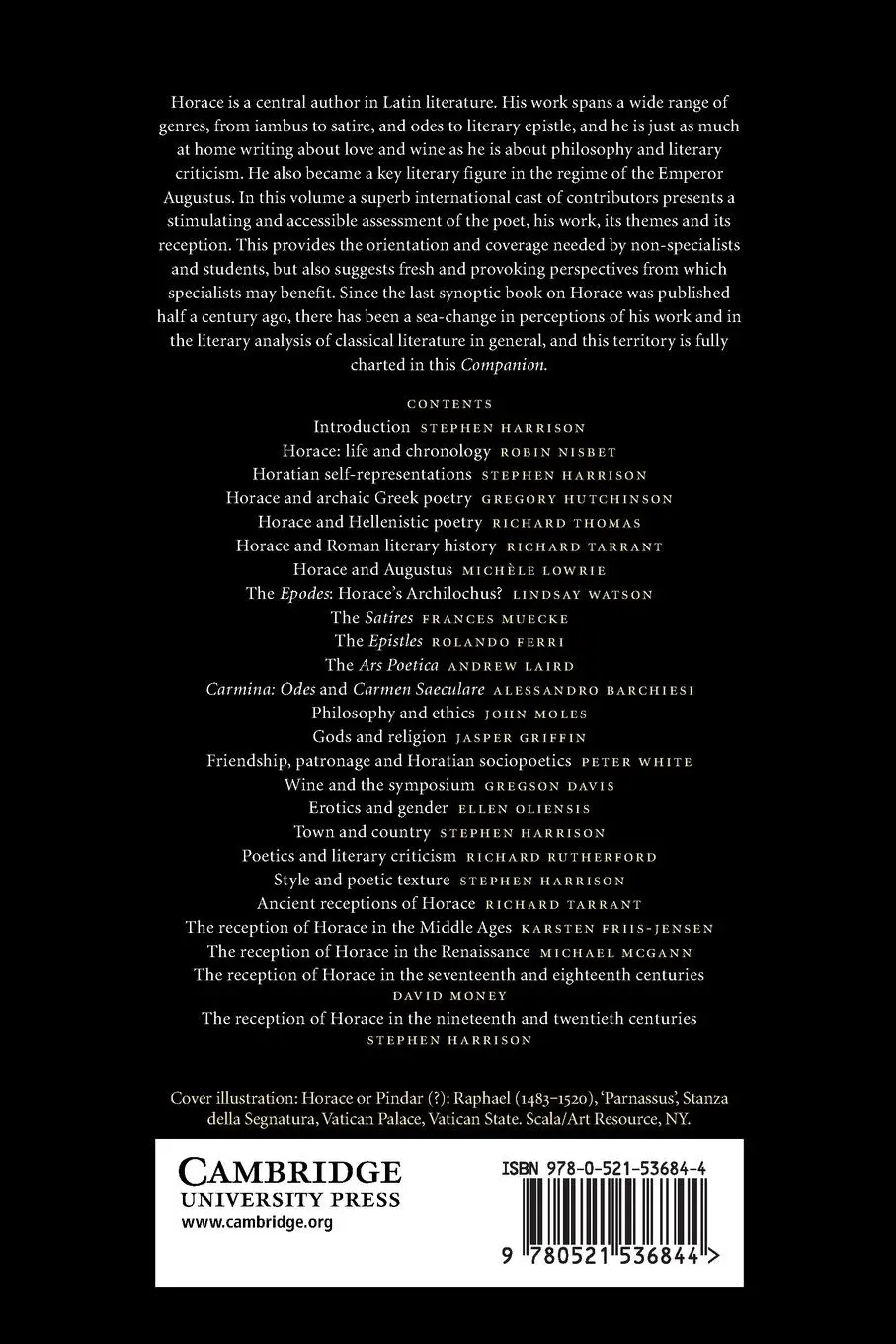 Rückseite: 9780521536844 | Cambridge Companion to Horace | Stephen Harrison | Taschenbuch | 2007