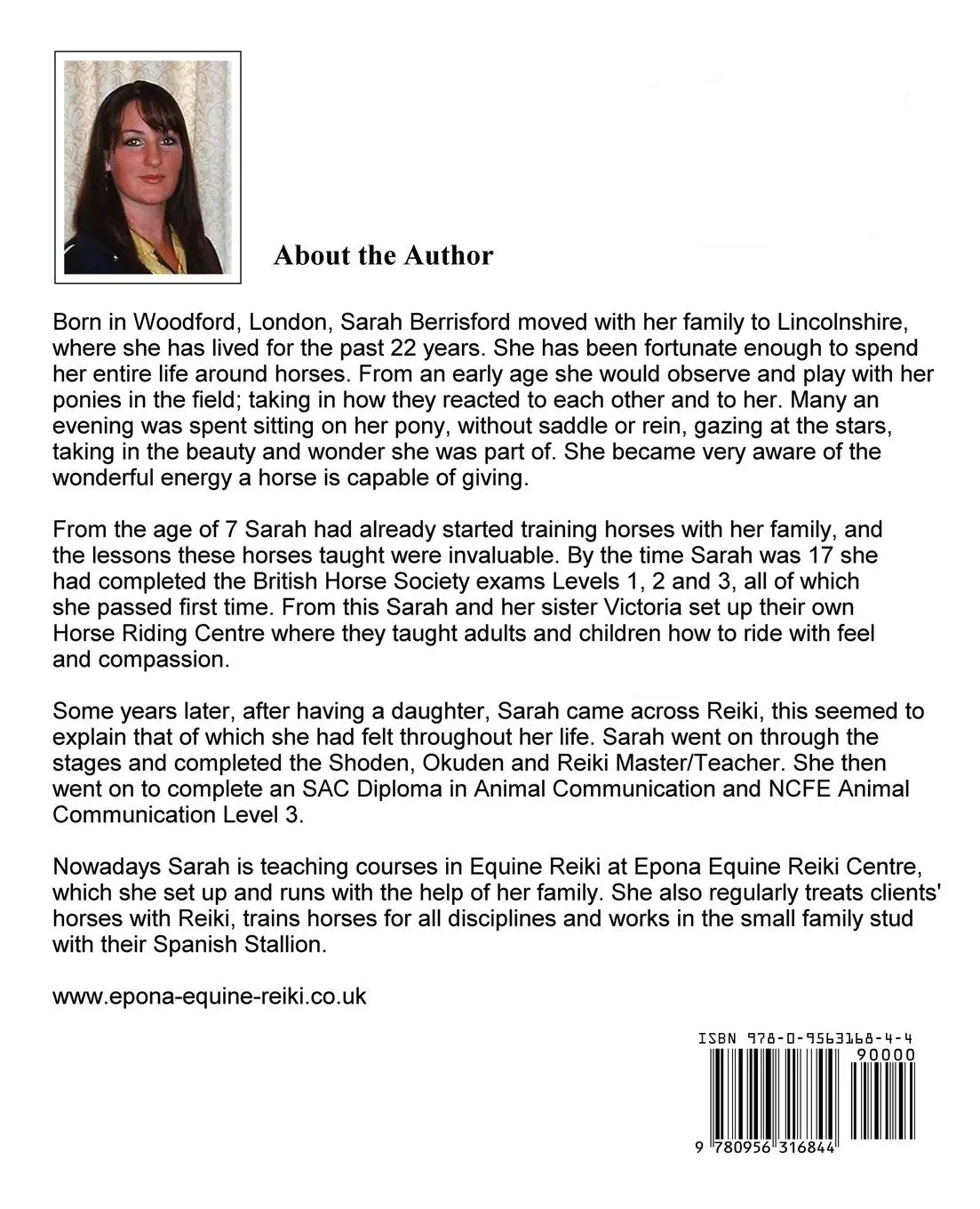 Rückseite: 9780956316844 | The Handbook of Equine Reiki | Animal Reiki for Horses | Berrisford
