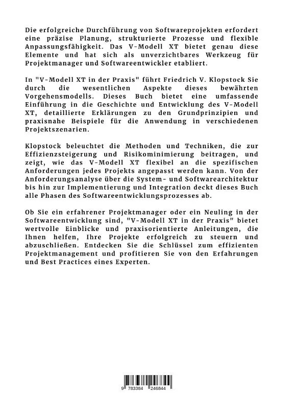 Rückseite: 9783384246844 | V-Modell XT in der Praxis | Guide für effizientes Projektmanagement