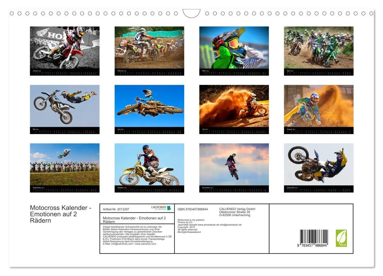 Bild: 9783457986844 | Motocross Kalender - Emotionen auf 2 Rädern (Wandkalender 2026 DIN...