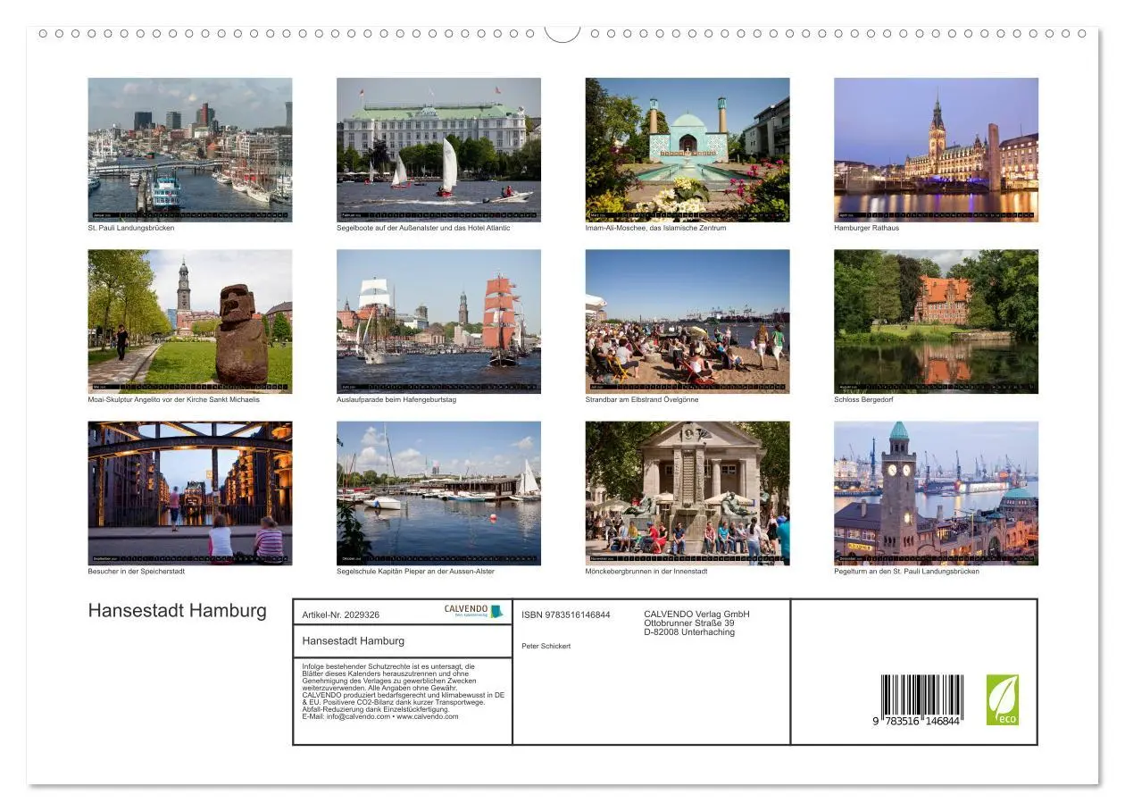 Bild: 9783516146844 | Hansestadt Hamburg (Wandkalender 2026 DIN A2 quer), CALVENDO...