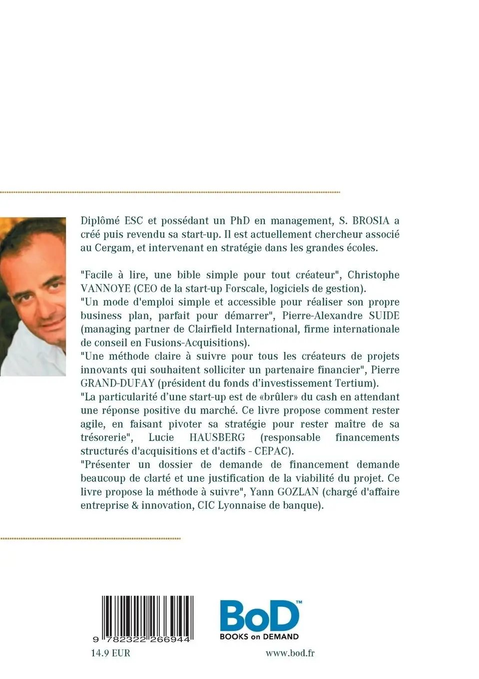 Rückseite: 9782322266944 | START-UP, stratégie &amp; création de business-plan | Stephane Brosia