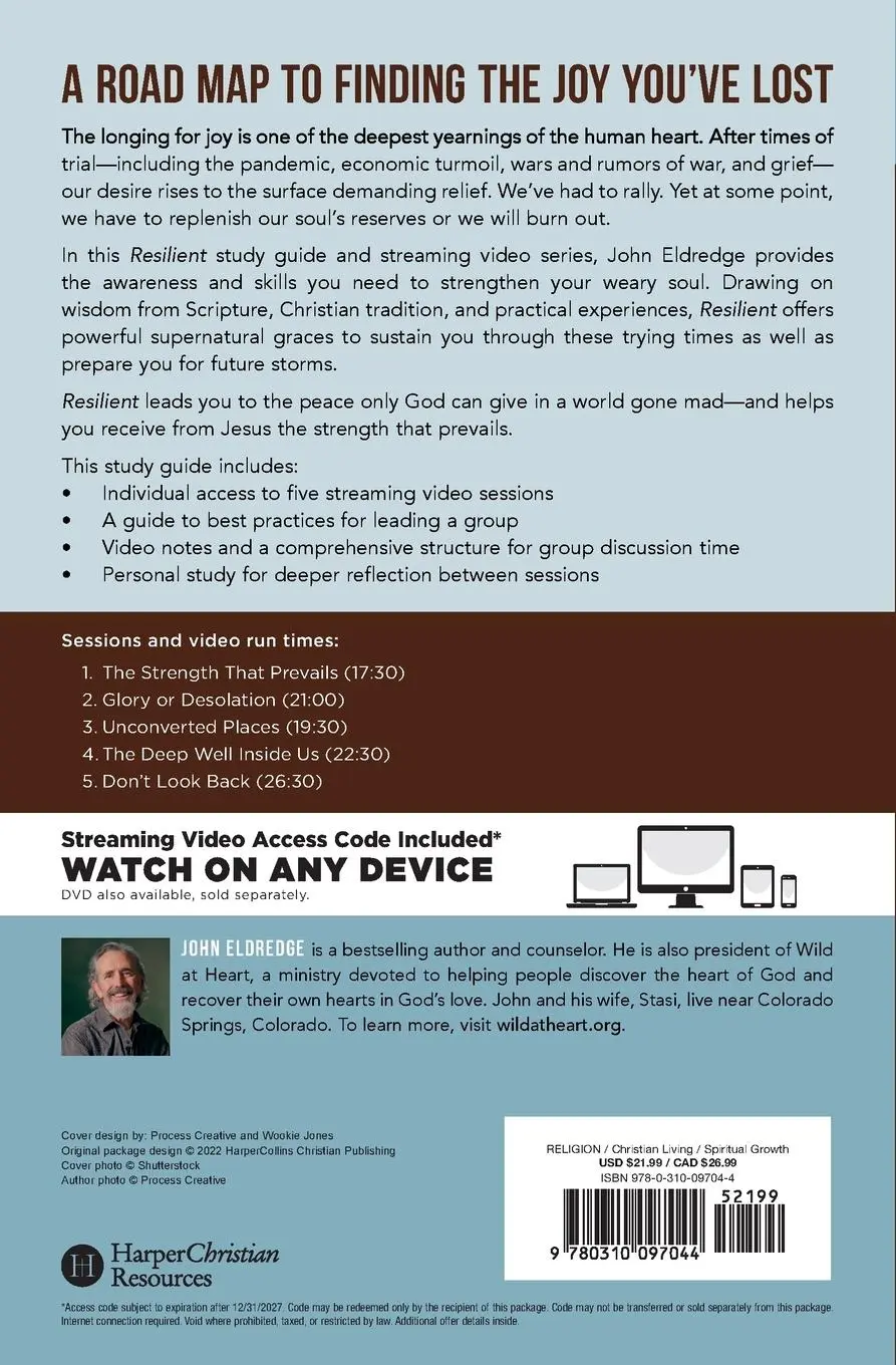 Rückseite: 9780310097044 | Resilient Bible Study Guide plus Streaming Video | John Eldredge