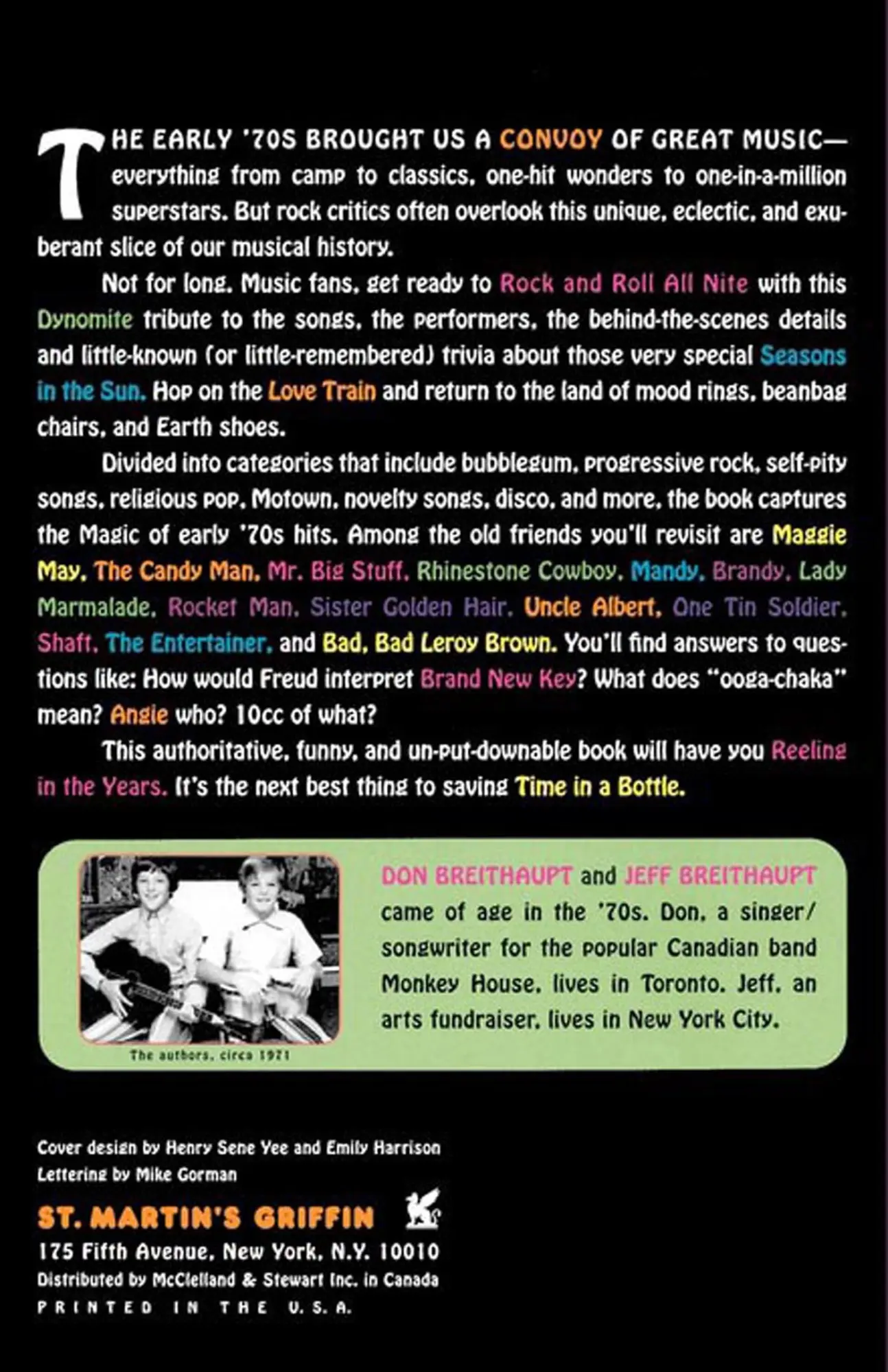 Rückseite: 9780312147044 | Precious and Few | Pop Music of the Early Seventies | Taschenbuch