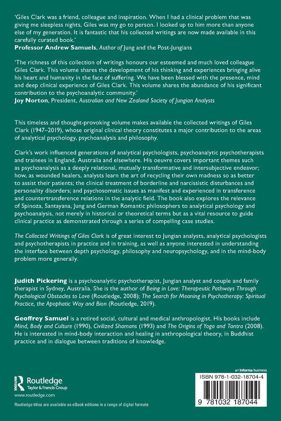 Rückseite: 9781032187044 | Collected Writings of Giles Clark | Judith Pickering (u. a.) | Buch