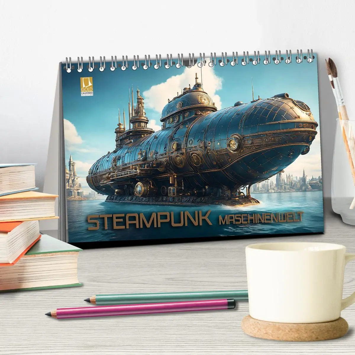 Bild: 9783457487044 | Steampunk Maschinenwelt (Tischkalender 2026 DIN A5 quer), CALVENDO...