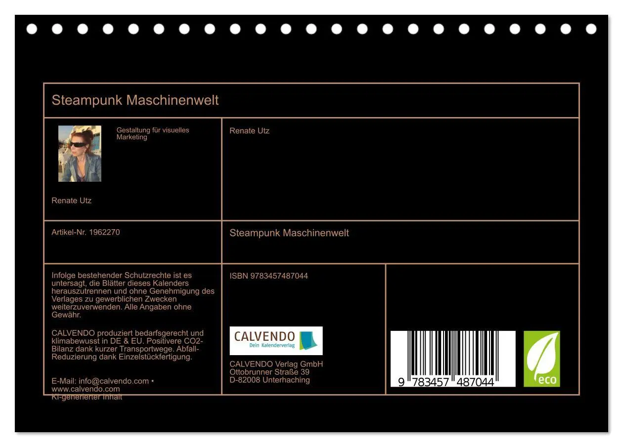 Bild: 9783457487044 | Steampunk Maschinenwelt (Tischkalender 2026 DIN A5 quer), CALVENDO...