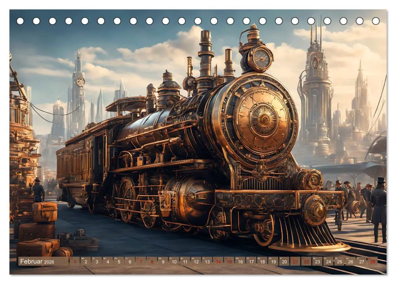 Bild: 9783457487044 | Steampunk Maschinenwelt (Tischkalender 2026 DIN A5 quer), CALVENDO...
