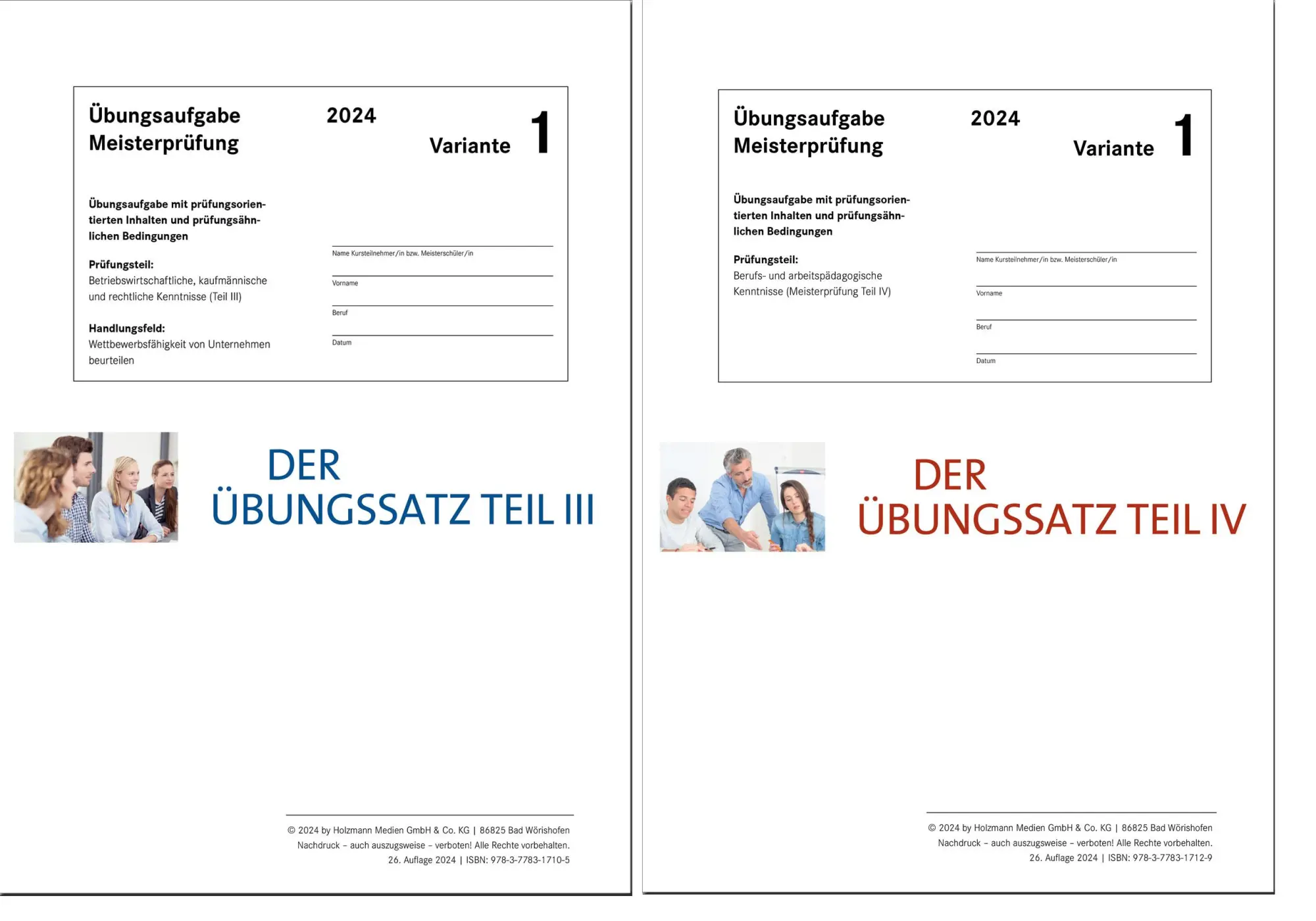 Cover: 9783778317044 | Das Übungspaket Teile III + IV - Variante 1 | Lothar Semper (u. a.)