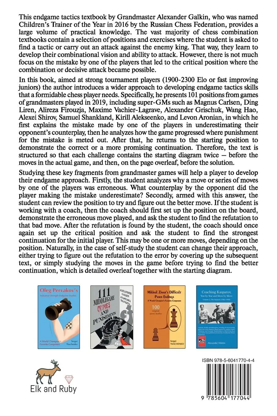 Rückseite: 9785604177044 | 101 Endgame Crimes and Punishments | Alexander Galkin | Taschenbuch