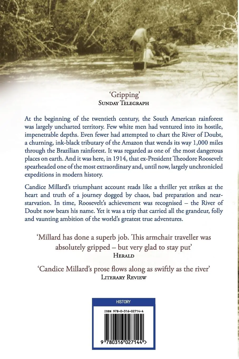 Rückseite: 9780316027144 | The River Of Doubt | Into the Unknown Amazon | Candice Millard | Buch