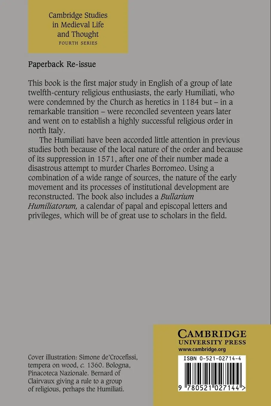 Rückseite: 9780521027144 | The Early Humiliati | Frances Andrews (u. a.) | Taschenbuch | Englisch