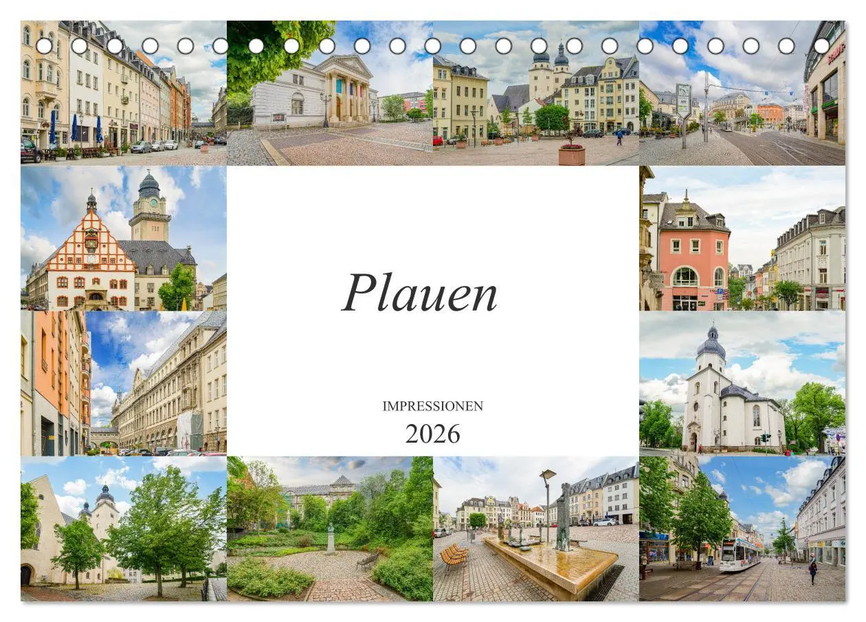 Cover: 9783457787144 | Plauen Impressionen (Tischkalender 2026 DIN A5 quer), CALVENDO...