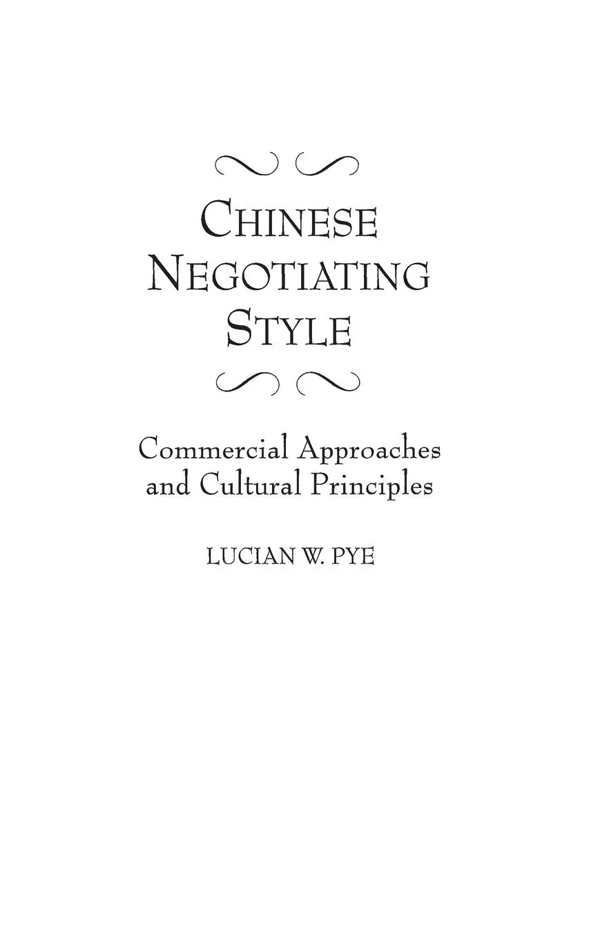 Cover: 9780899307244 | Chinese Negotiating Style | Lucian Pye | Buch | Gebunden | Englisch