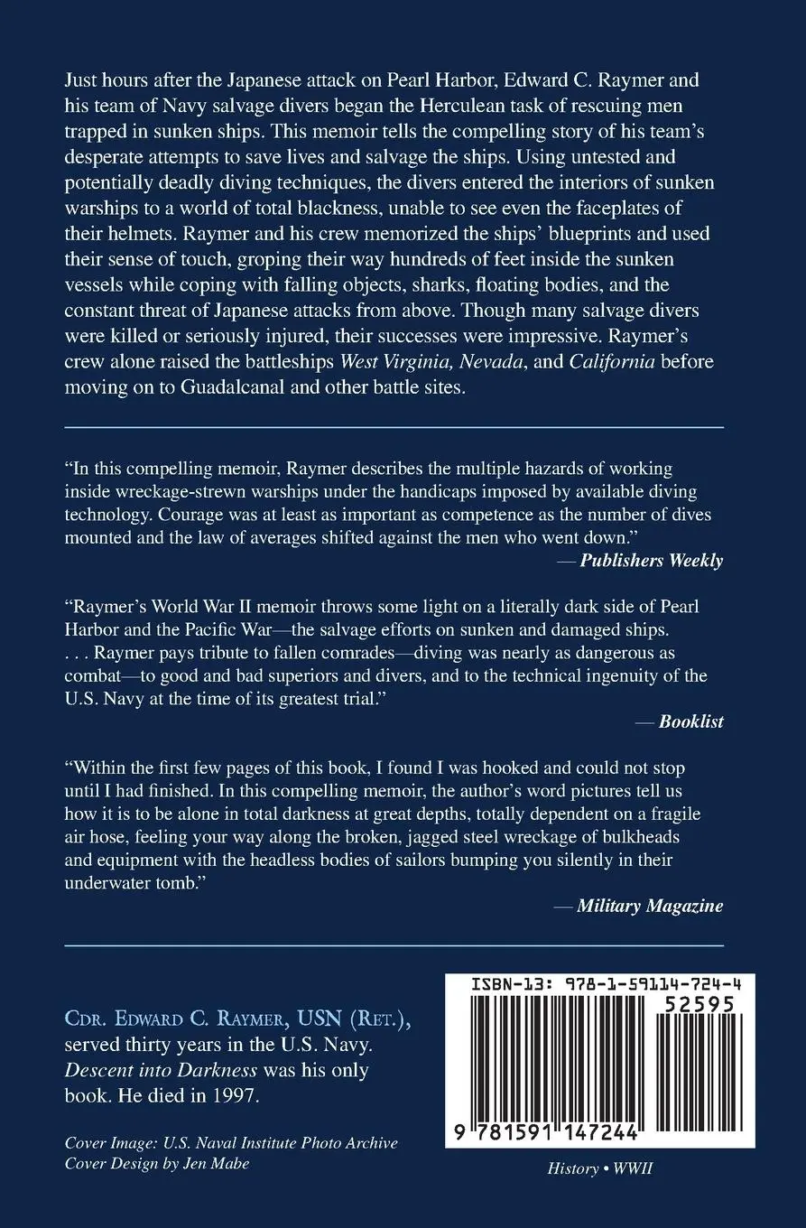 Rückseite: 9781591147244 | Descent into Darkness | Pearl Harbor, 1941: A Navy Diver's Memoir