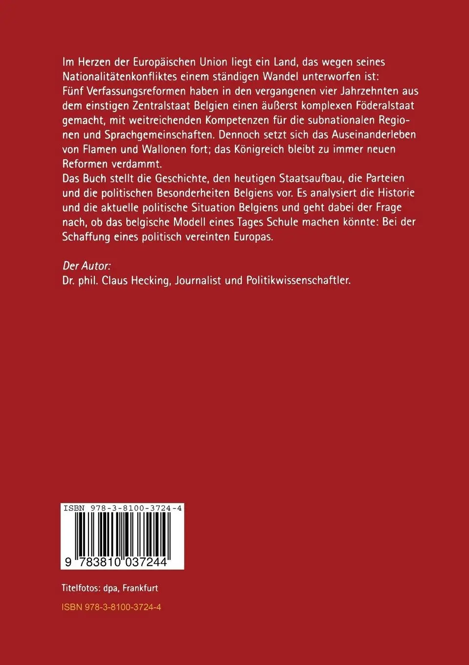 Rückseite: 9783810037244 | Das politische System Belgiens | Claus Hecking | Taschenbuch | 180 S.
