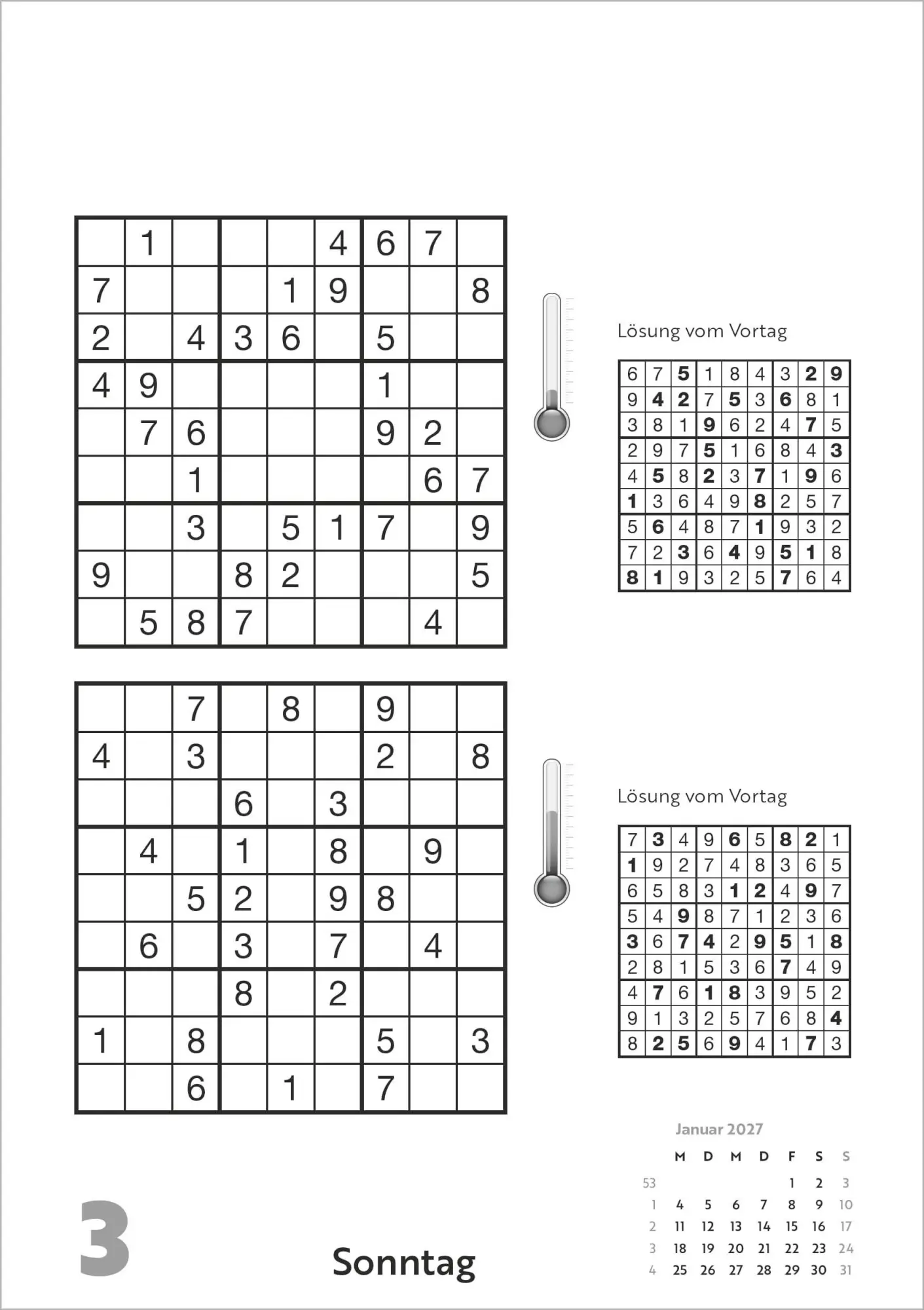 Bild: 4069095017344 | Das tägliche Sudoku 2027 | Kalender | 315 S. | Deutsch | 2027