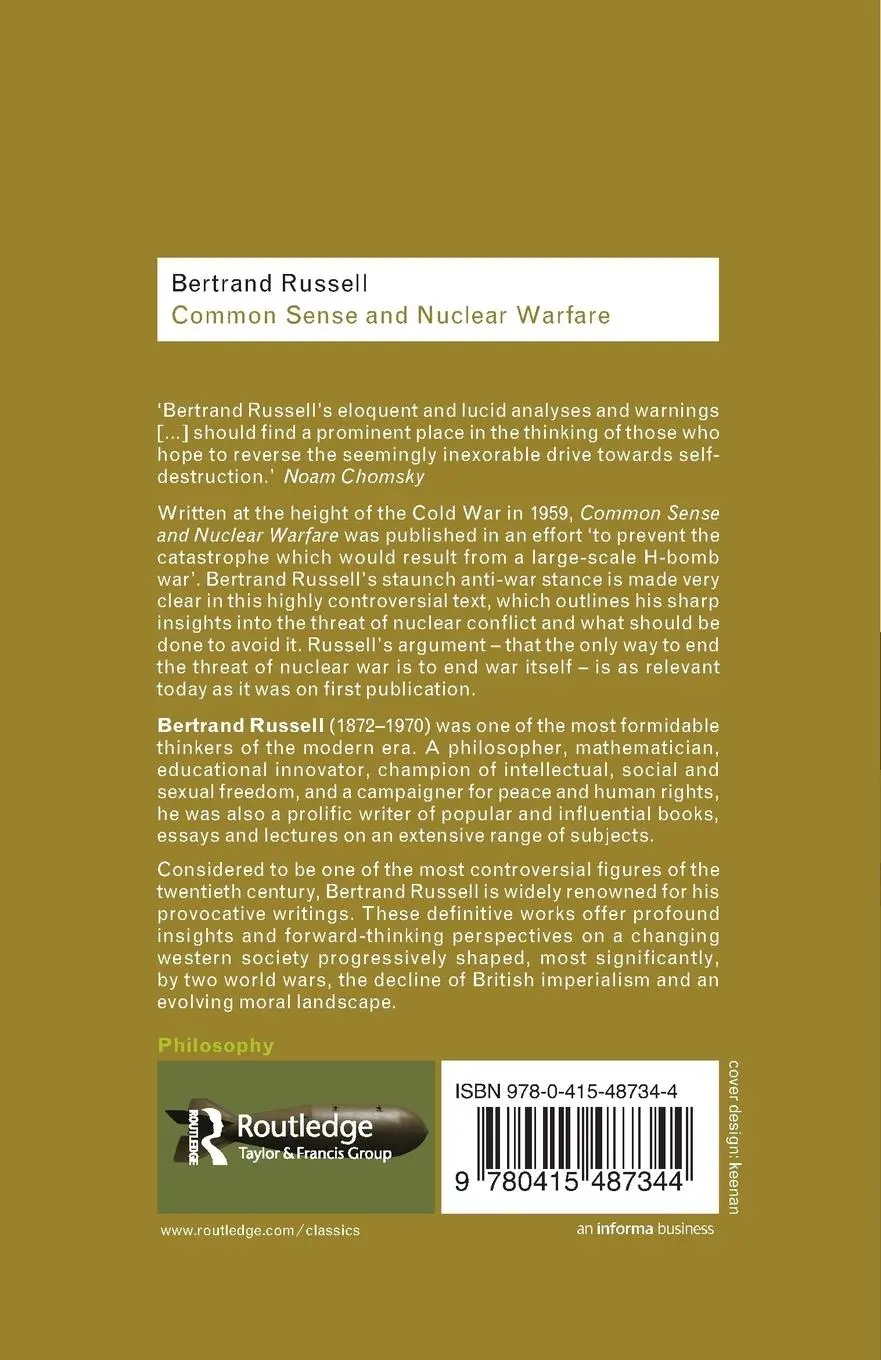 Rückseite: 9780415487344 | Common Sense and Nuclear Warfare | Bertrand Russell | Taschenbuch