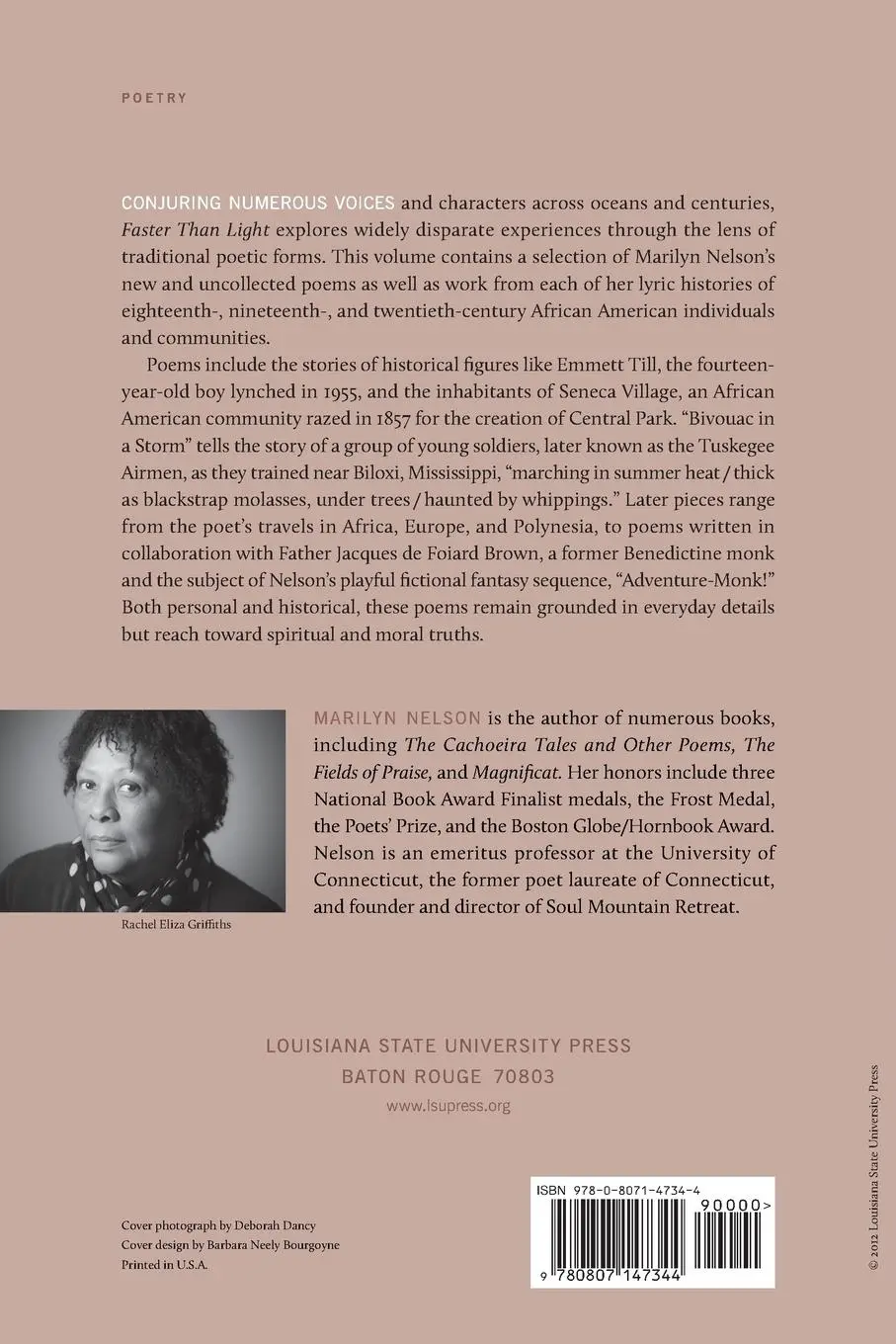 Rückseite: 9780807147344 | Faster Than Light | New and Selected Poems, 1996-2011 | Marilyn Nelson