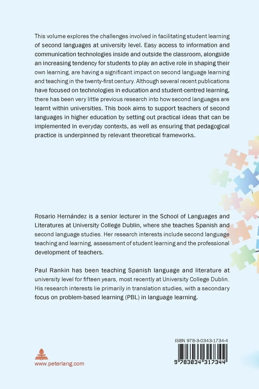 Rückseite: 9783034317344 | Higher Education and Second Language Learning | Paul Rankin (u. a.)