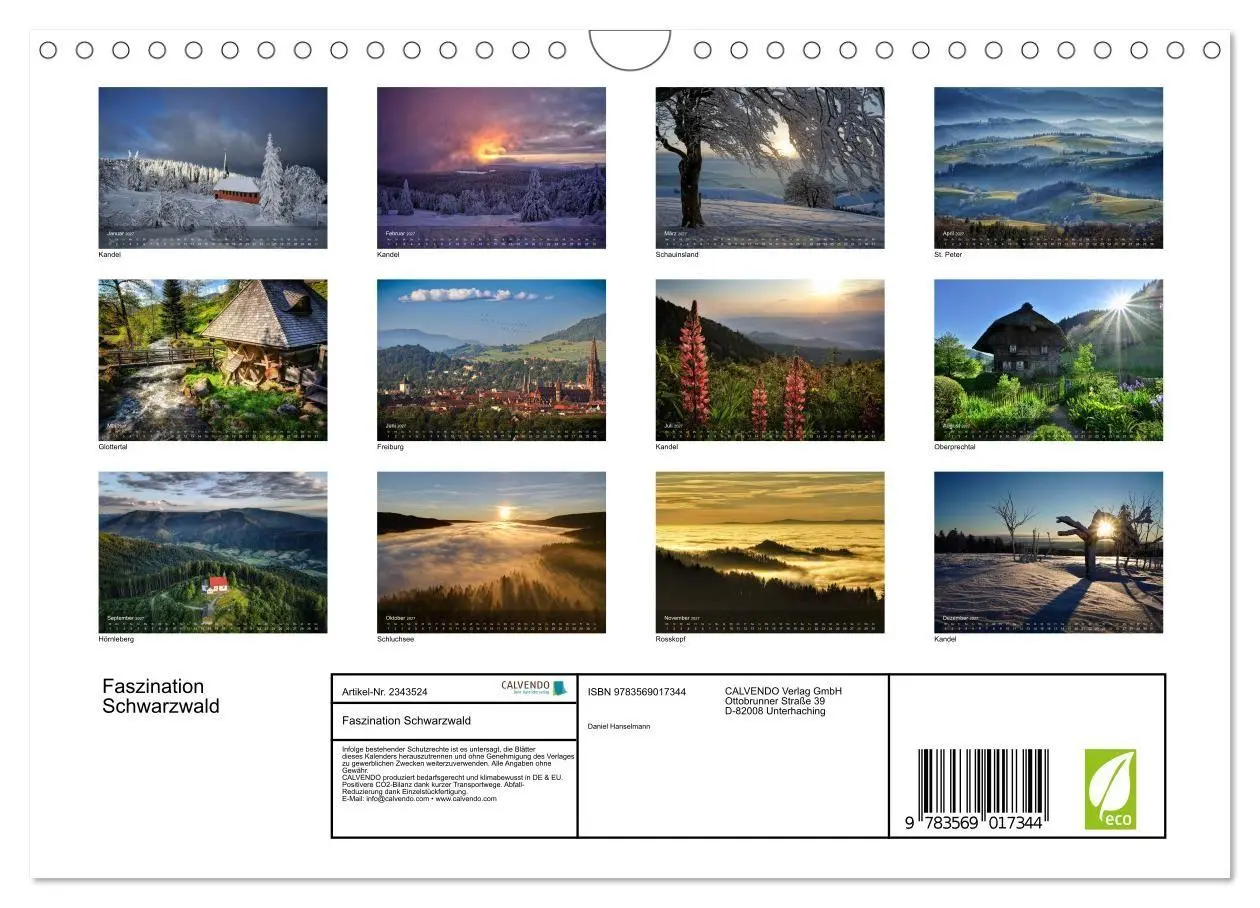 Bild: 9783569017344 | Faszination Schwarzwald (Wandkalender 2027 DIN A4 quer), CALVENDO...