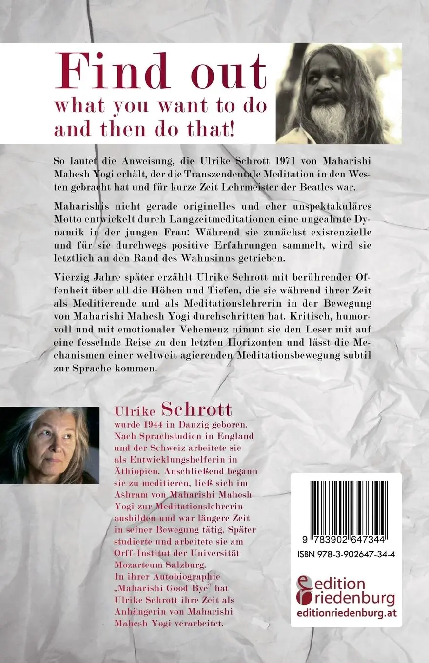 Rückseite: 9783902647344 | Maharishi Good Bye | Ulrike Schrott | Taschenbuch | 216 S. | Deutsch