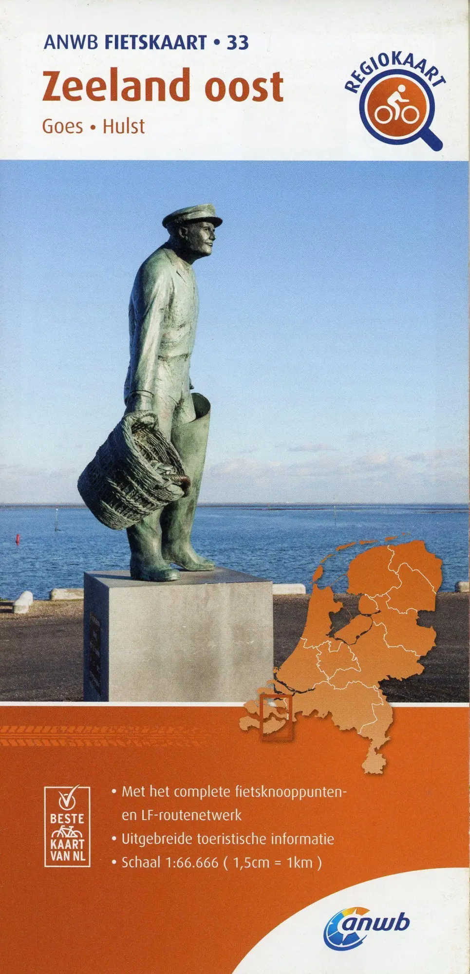 Cover: 9789018047344 | Zeeland oost (Goes / Hulst) 1 : 66 000 | Fietskaart mit Radwegen