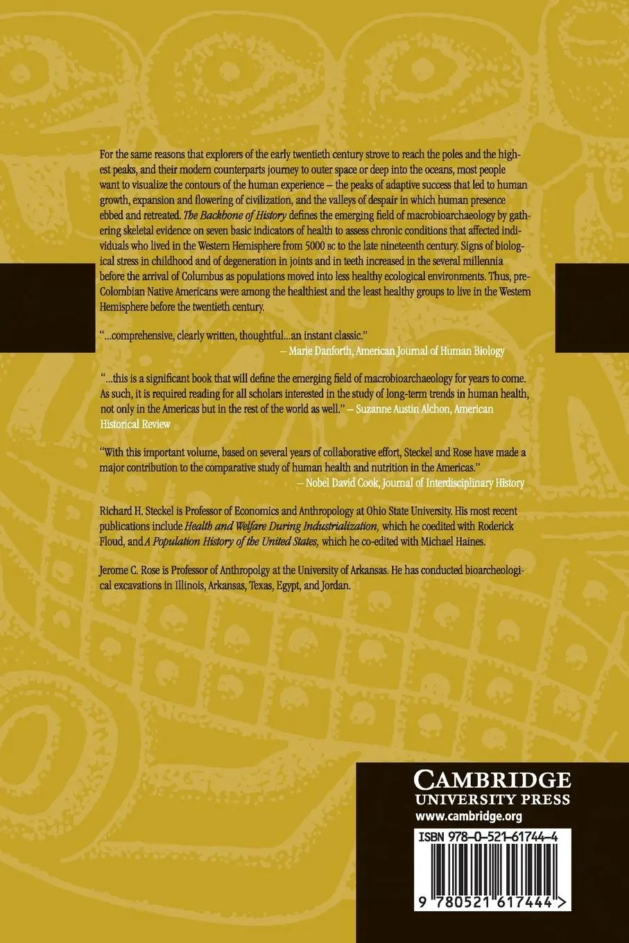 Rückseite: 9780521617444 | The Backbone of History | Richard H. Steckel (u. a.) | Taschenbuch