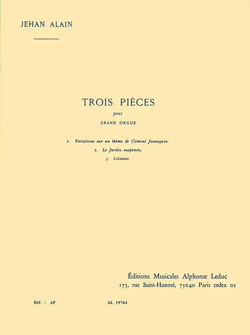 Cover: 9790046197444 | 3 Pieces | Alain | Buch | Alphonse Leduc | EAN 9790046197444