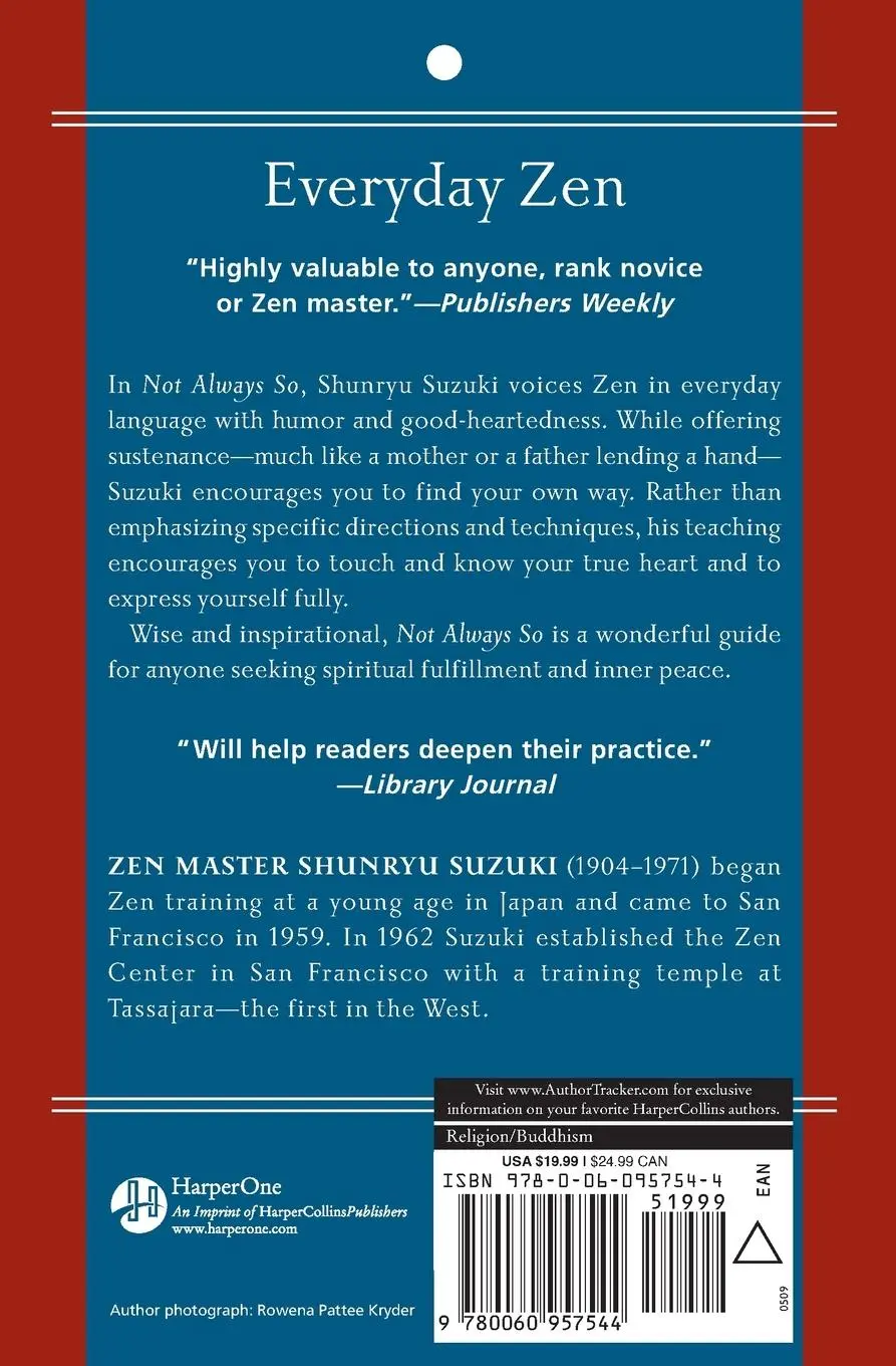 Rückseite: 9780060957544 | Not Always So | Practicing the True Spirit of Zen | Suzuki (u. a.)