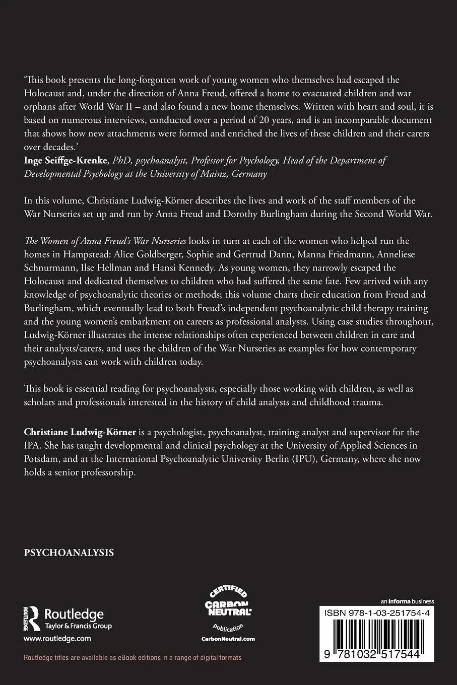 Rückseite: 9781032517544 | The Women of Anna Freud's War Nurseries | Their Lives and Work | Buch