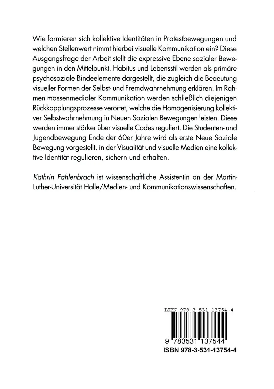Rückseite: 9783531137544 | Protest-Inszenierungen | Kathrin Fahlenbrach | Taschenbuch | 272 S.