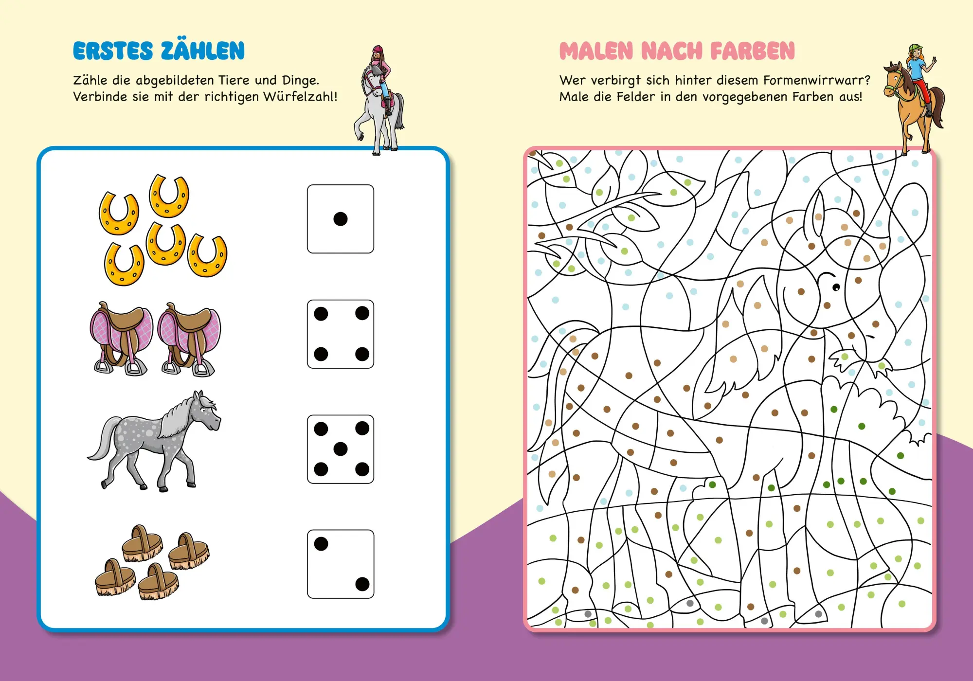 Bild: 9783788647544 | Malen und Rätseln für Kindergartenkinder. Pferde | Nadja Schwendemann