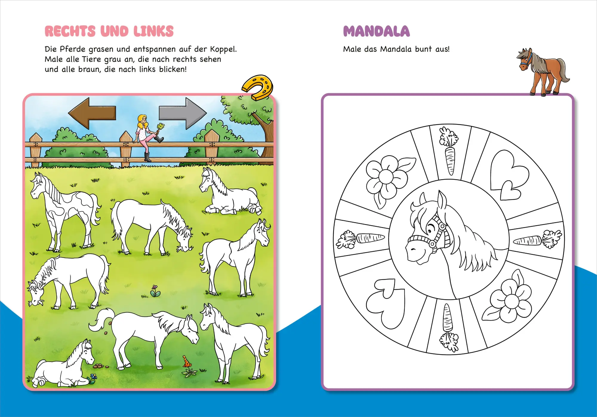 Bild: 9783788647544 | Malen und Rätseln für Kindergartenkinder. Pferde | Nadja Schwendemann