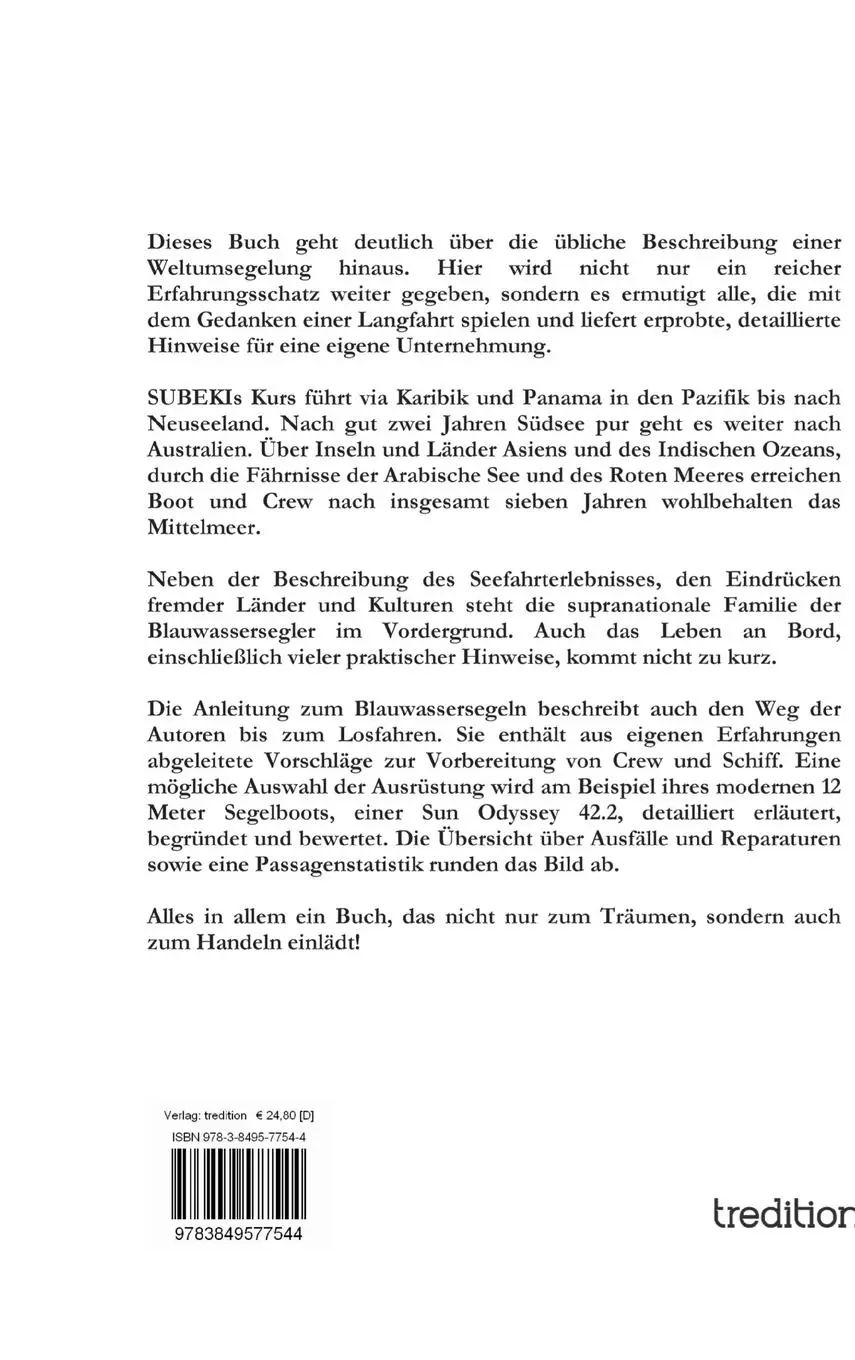 Rückseite: 9783849577544 | Sieben Jahre, sieben Meere und drei Ozeane | Uehr | Buch | 412 S.