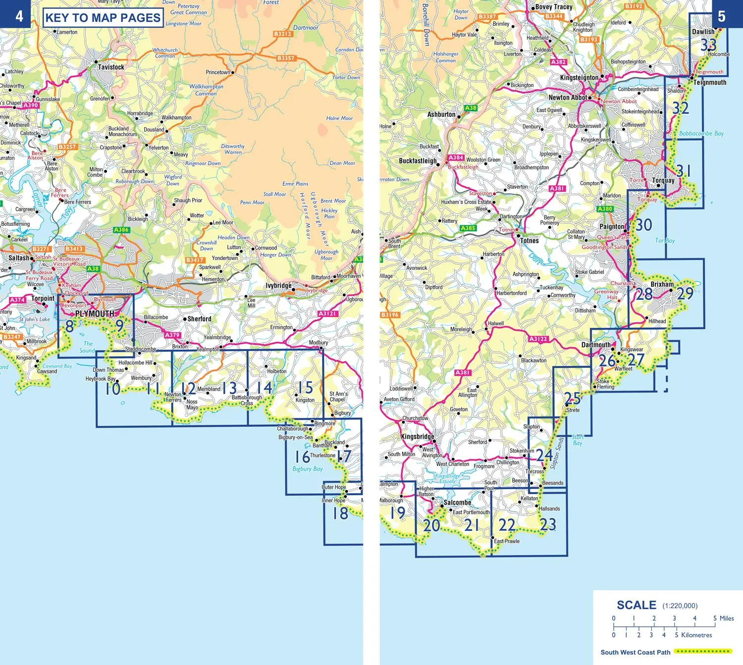 Bild: 9780008707644 | South West Coast Path - South Devon | With Ordnance Survey Mapping